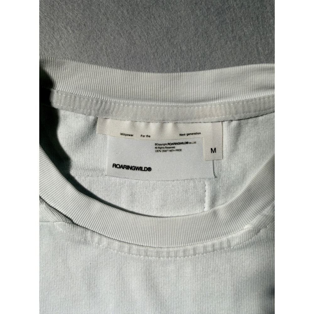 Roaringwild Logo Graphic T-Shirt Mens Medium White Streetwear Short Sleeve Tee - Picture 3 of 8